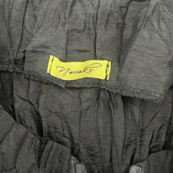 Nanako Black Crinkle Textured Full Zip Duster Jacket Men's - Picture 5 of 8